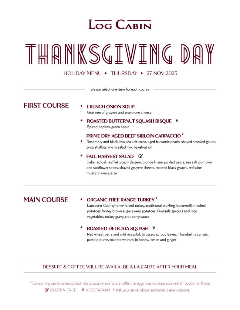 Thanksgiving Menu 2025